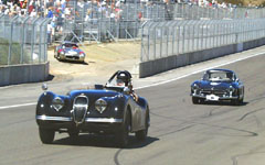 1952 Jaguar XK 120 and 1955 Mercedes-Benz 300 SL at the Monterey Historic Automobile Races 2001