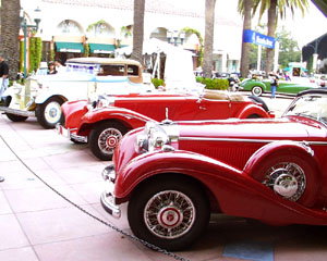 Mercedes-Benz 540 K Cabriolet B, Mercedes-Benz 500 K Sport Roadster and 1931 Maybach Zeppelin  at Fashion Island