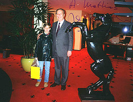 Belgian race car driver and Ferrari distributor Jacques Swaters with the Prancing Horse at his collection