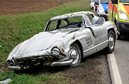 1956 Mercedes-Benz 300 SL totaled on test drive